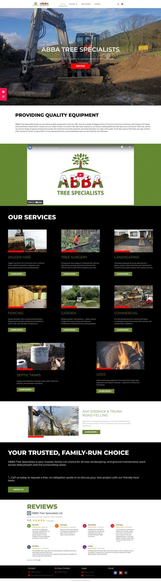 Abba Tree Specialists website