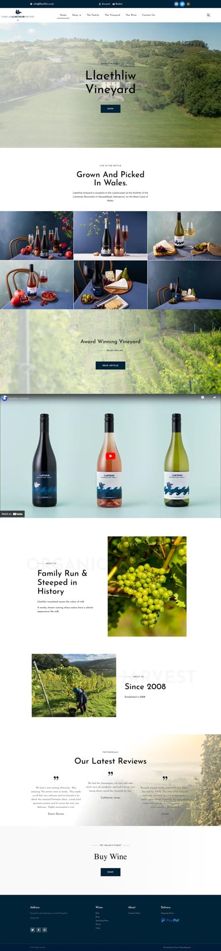 Llaethliw vineyard website
